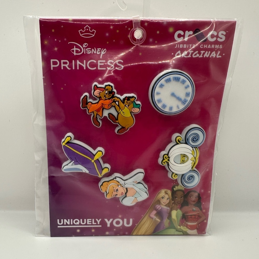 Disney Crocs Cinderella Jibbitz Charms Set of 5 NWT